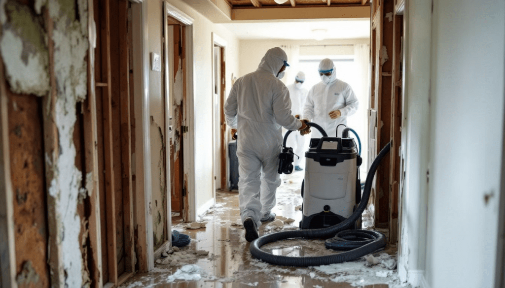 San Antonio water damage restoration workers