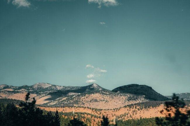 green trees near mountain under blue sky during daytime